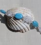 SALE - Amazonite & Clear Quartz Gemstone Beaded Bracelet "Tropical Ice" - Image 4