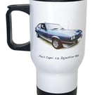 Ford Capri 2.8i 1986 (Blue) - 14fl oz Stainless Steel Travel Mug