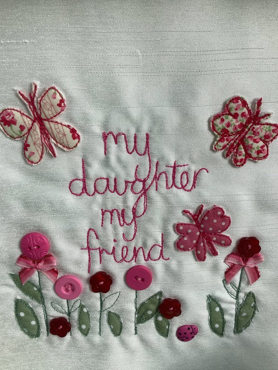 My daughter my friend.Embroidered picture.