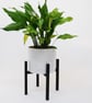 Plant Stand - Handmade solid oak black stained plant stand, mid century design - Image 6