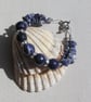 Blue Sodalite Crystal Gemstone Chunky Chakra Bracelet "Harmonious"