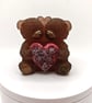 Resin Ornament: Couple Teddies Holding Flowers- Valentine's Day Gift- Handmade 