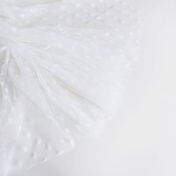 Ivory polka dot tulle fabric - 45 wide - sold per metre