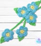 Forget me not flower bag charm. Forget me not keyring. - Image 4