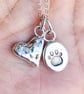 Personalised Sterling Silver Cluster Necklace, Hand-Stamped Pebble Charms, Mix & - Image 9