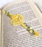 Yellow Rose Lace Bookmark in Shuttle Tatting - Image 4