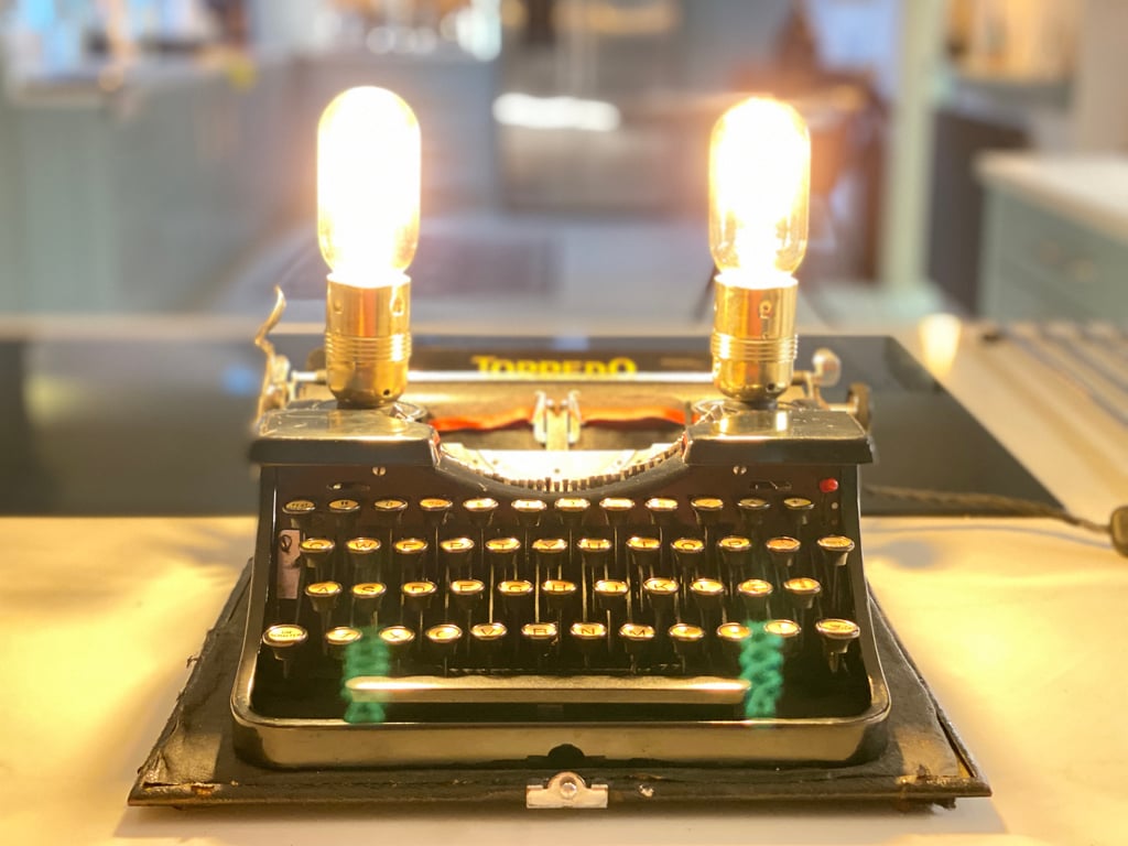 Up-Cycled Vintage typewriter table Lamp