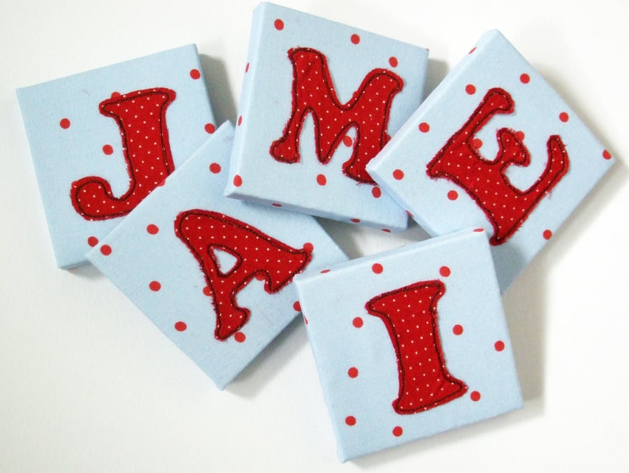 Childrens Name Letters - Mini Canvas Nursery Decor - Kids Door Letters