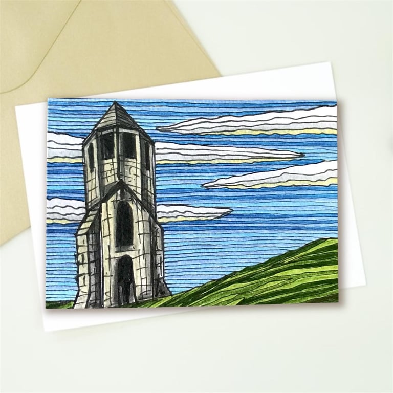 Isle of Wight Greetings Card, St Catherine's Oratory 'The Pepperpot'
