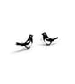 Tiny Magpie Stud Earrings - Handmade - Image 4
