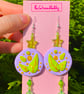 Clay Earring - 'Leafy Purple Skies' - Image 4