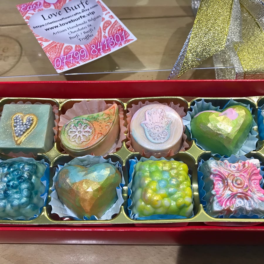 Luxary Artisan Belgian Chocolates Hand Made Hand Painted - Chocolate Gift Box 16