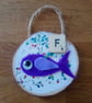 Wooden fun alphabet art with first letter scrabble tile - F fish - Image 4