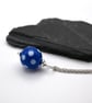 dark blue polka dot glass pendant necklace - Image 3