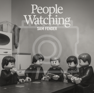 LEGO-Inspired Sam Fender – People Watching 5x5" Print (Mounted for 9x9" Frame)