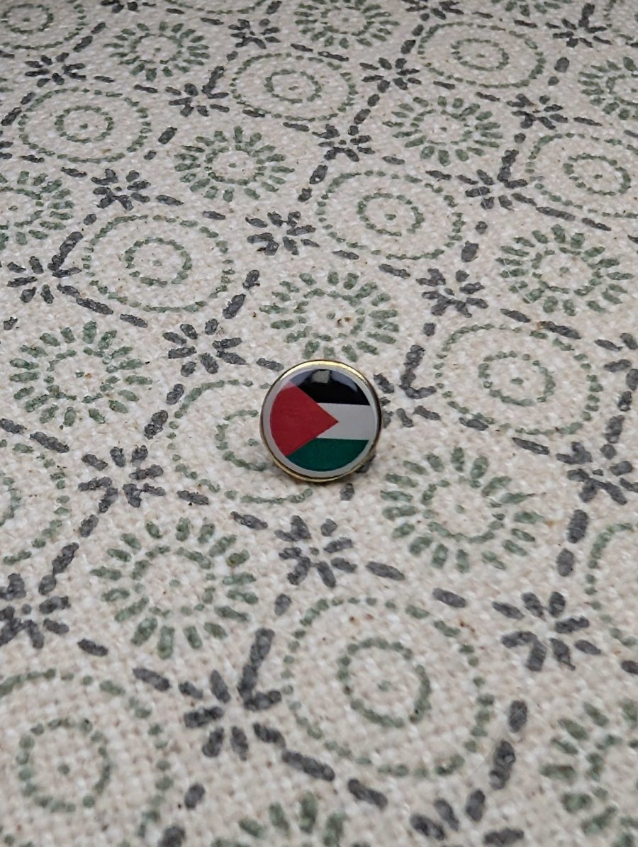 Palestine Flag Pin - Small Resin Topped Pin Badge - Palestinian Flag Badge