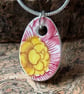 Handmade Ceramic Pendant,  One of a Kind Sterling Silver Eco Friendly Gifts. - Image 2