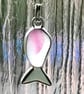 Handcrafted Sterling Silver Seaham Multi Sea Glass Pink Fish Pendant Necklace - Image 5
