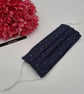 Face mask,  small, 3 layer, adjustable, washable in navy dot - Image 2