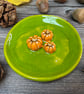 Handmade Ceramic Green Dish with Tiny Pumpkins - Image 6