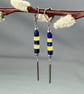 Lapis Lazuli & Serpentine Stainless Steel Lever Back Earrings  - Image 5