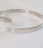 LOVE and Heart Bangle, Recycled Sterling Silver, Secret LOVE Message Inside - Image 5