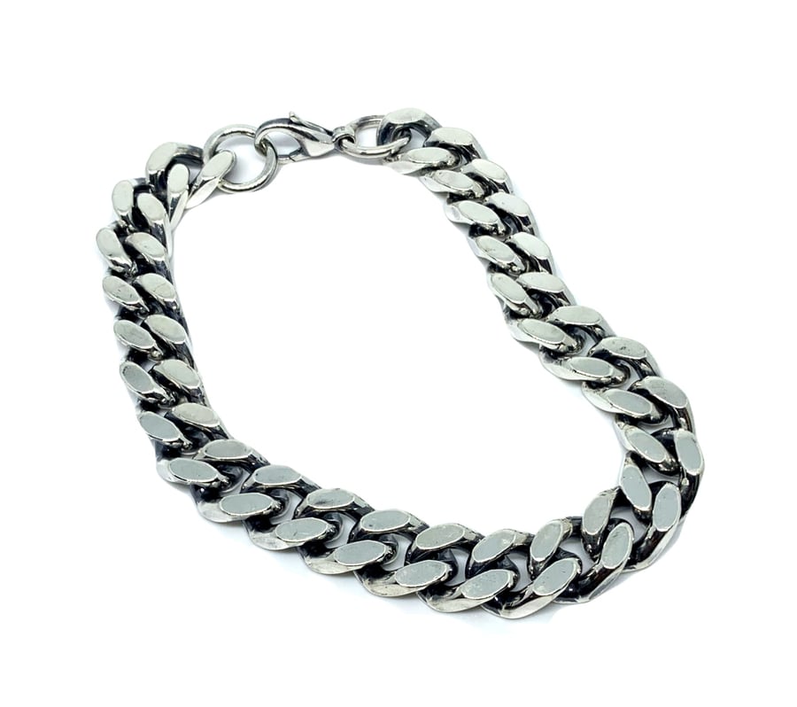 Curb link bracelet in sterling silver 925