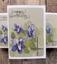February Birth Flower Card, Violet, Birthday Card, Floral Greeting Cards,  - Image 2