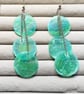 Summer shell green long  earrings - Image 2