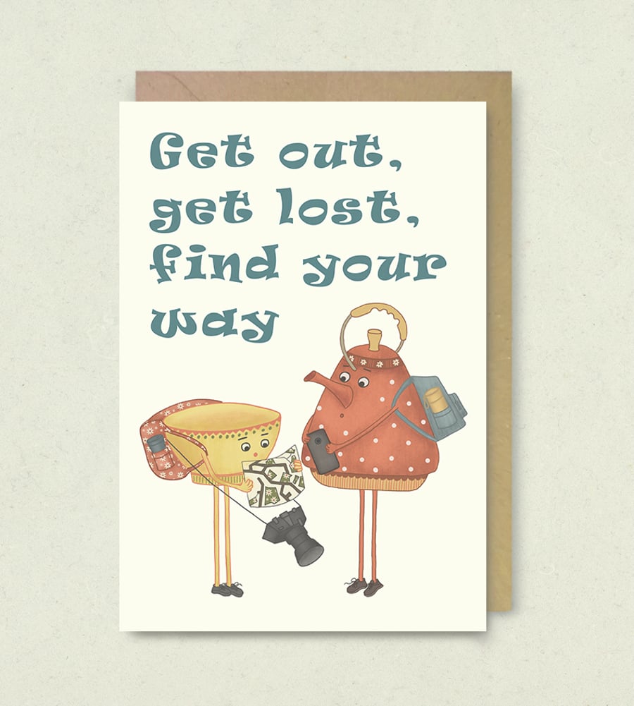 Quirky Travellers Greeting Card Size A6 and 5x7 inches Envelope included
