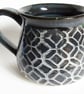 Black Grey Patterned Mug - Hand Thrown Stoneware Ceramic Mug - Image 2