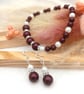 Earrings & Bracelet Set - Elderberry & White Jewellery Set - Bridal Jewellery  - Image 3
