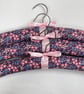 Floral Purple, Pink and Blue Padded Clothes Hangers x3 - Image 1