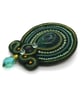 Green Soutache Brooch Malachite Statement Brooch Handmade Textile Brooch Gift  - Image 2