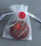Hand Embroidered Circle Heart Brooch - Image 5