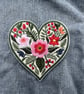 Wedding Botanical Heart Patch Embroidered Floral Love Iron On Sew On - Image 4