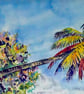 Original  Watercolour of Idyllic Tropical Beach - Image 4