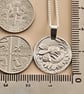 Bee Engraved Sterling Silver Coin Necklace - Image 4