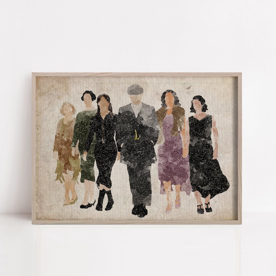 Tommy Shelby and The Women of Peaky Blinders print, available as A3, A4, and A5
