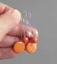 Orange Three Strand Dangle Earrings - Wedding Jewellery or Bridesmaid Gifts  - Image 6