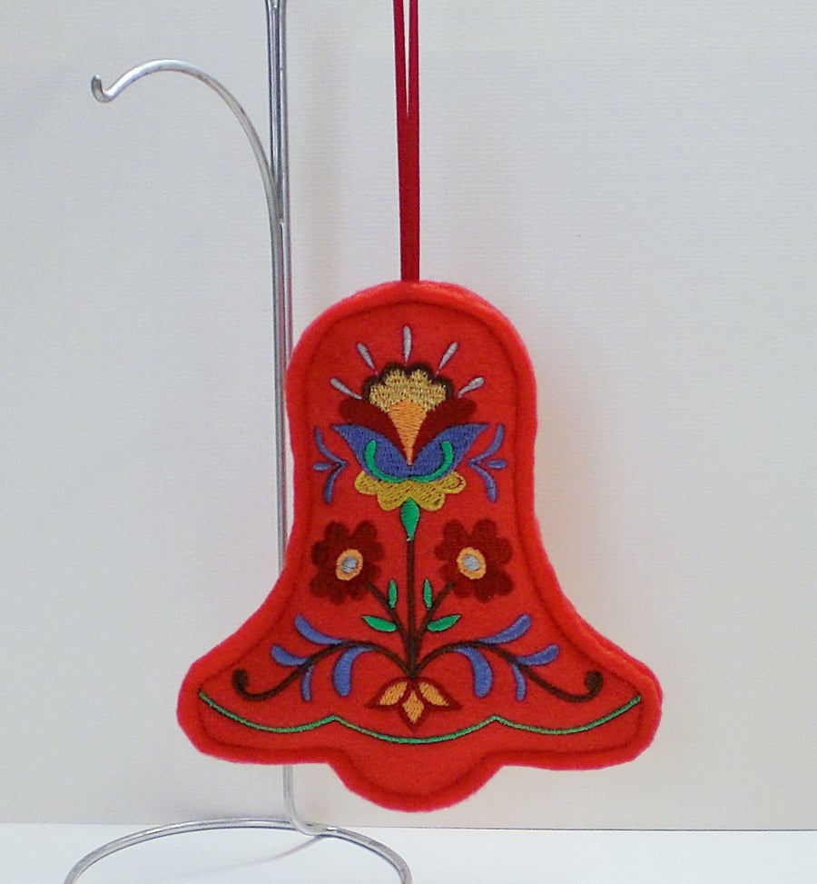 Embroidered Christmas Bell decoration