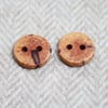 Buttons x2, wooden handcrafted, all natural