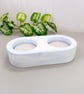 Blue and White Marble Double Tealight Candle Holder - Image 1