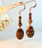 Leopardskin Jasper Earrings With Copper - Handmade In Devon - Image 5