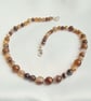 Gorgeous Coffee Lace Agate Bead Necklace.