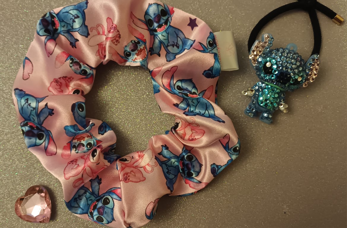 Stitch and Angel scrunchie