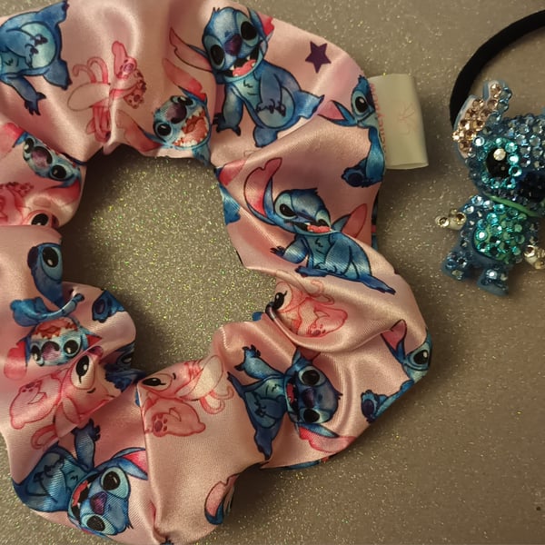 Stitch and Angel scrunchie