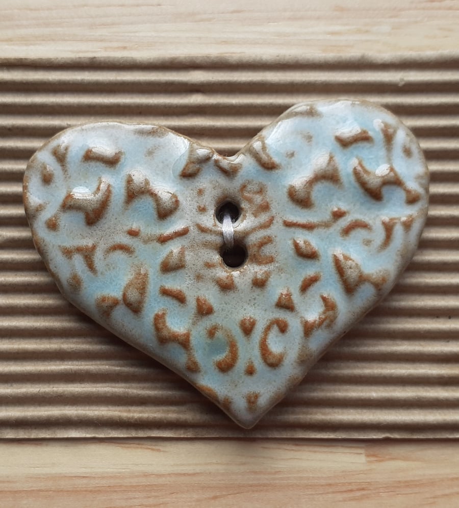 Large ceramic heart button