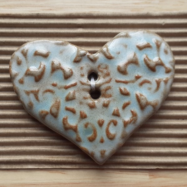 Large ceramic heart button