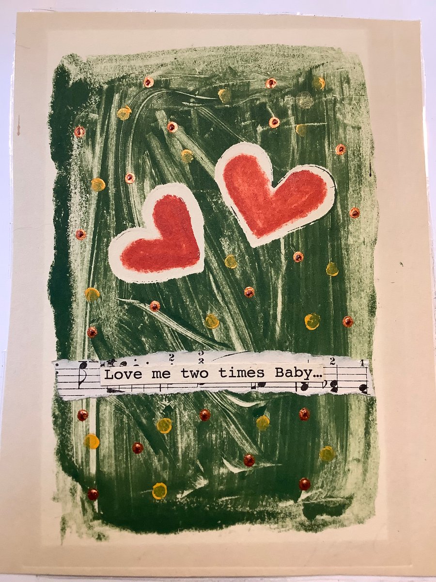 Mixed media art print. Original. Love. The doors. Love me two times….